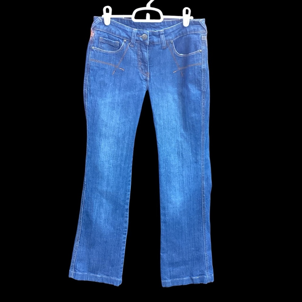 Vintage Y2K Low Rise Jeans Suede Pockets Chi by Falchi Blue Boot Cut Jeans 6 - Picture 7 of 12